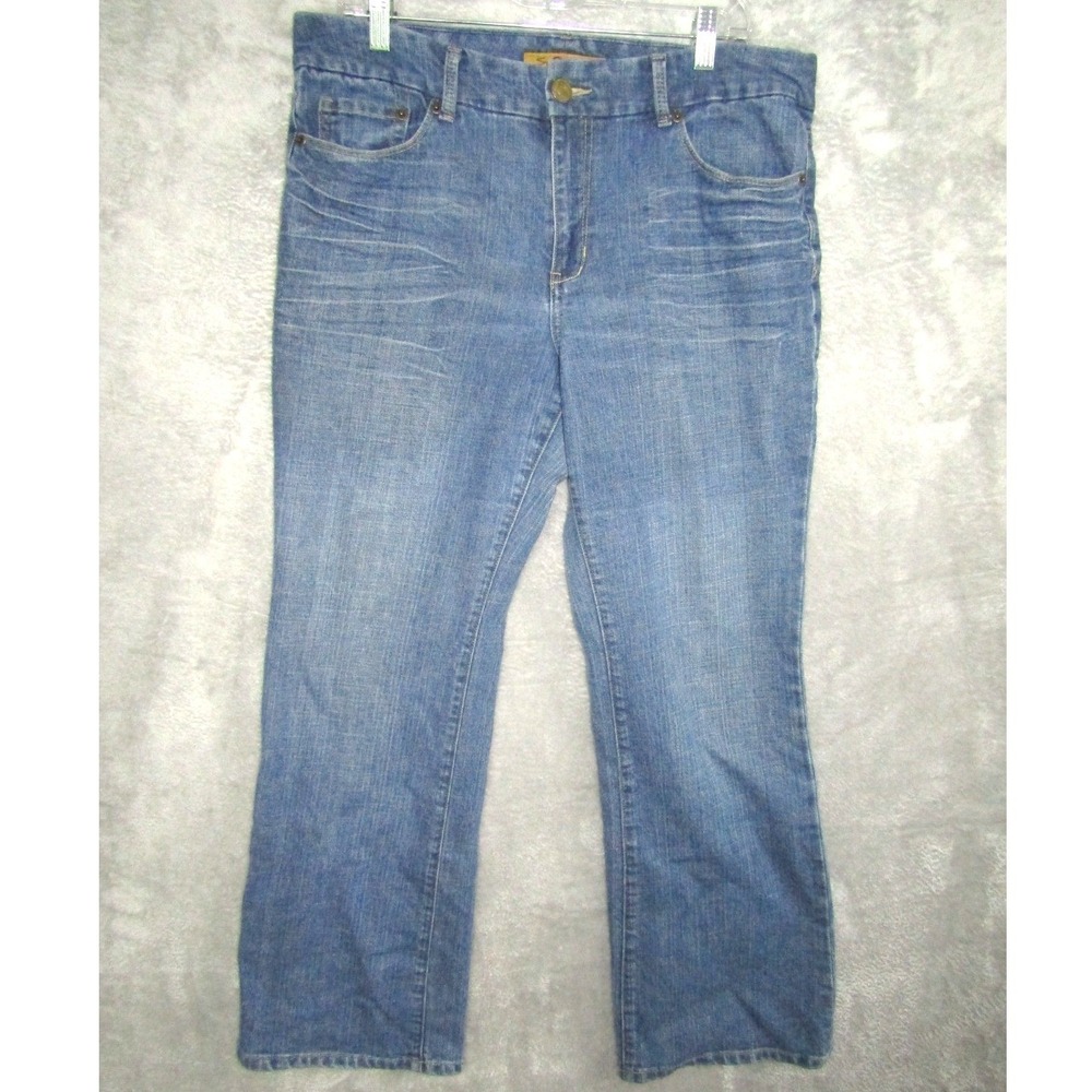 Seven7 Premium Denim Jeans Women Blue Wash Bootcut Size 14